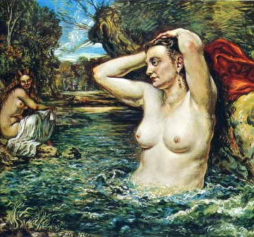 Ninfas bañándose 1955 Giorgio de Chirico Desnudo impresionista Pinturas al óleo